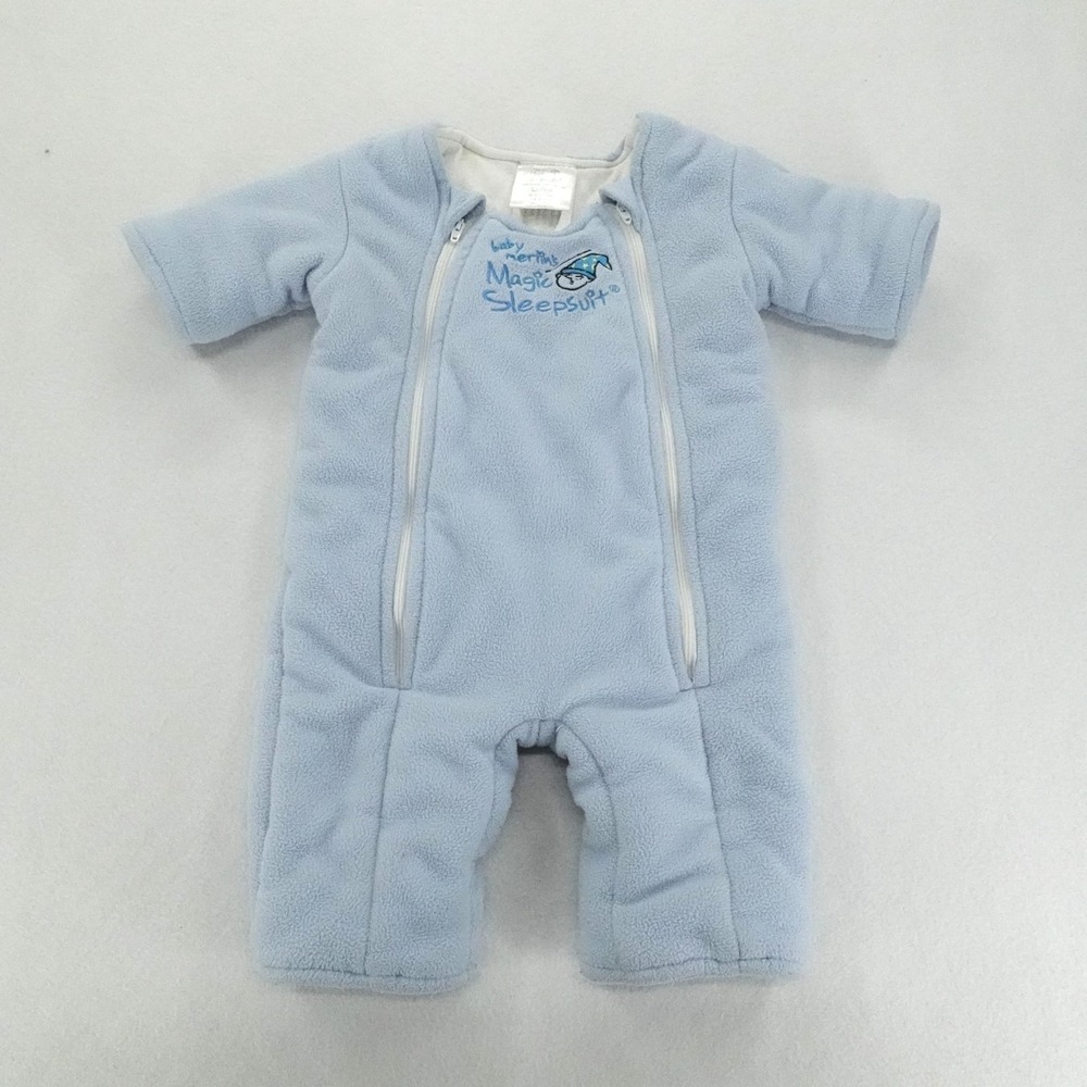 Baby Merlin Magic Sleepsuit Large Blue Fleece 6-9 Months Sleep Sack Swaddle